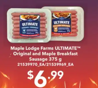 Loblaws Maple lodge farms ultimatetm original and maple breakfast sausage, 375 g offer