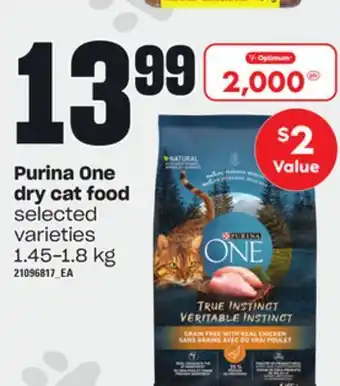Loblaws Purina one dry cat food, 1.45-1.8 kg offer