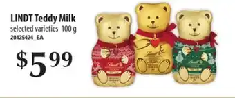 Loblaws Lindt teddy milk, 100 g offer