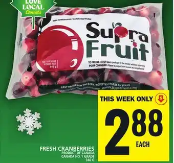 Food Basics Fresh cranberries offer