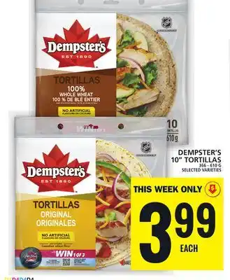 Food Basics Dempster's 10 tortillas offer