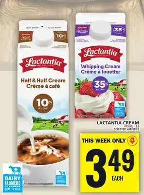 Food Basics Lactantia cream offer