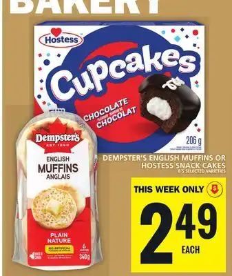 Food Basics Dempster's english muffins or hostess snack cakes offer