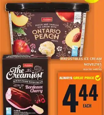 Food Basics Irresistibles ice cream or novelties offer