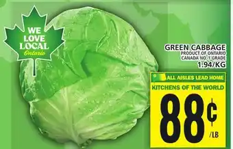 Food Basics Green cabbage offer