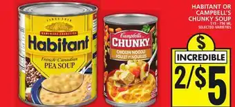 Food Basics Habitant or campbell's chunky soup offer