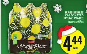 Food Basics Irresistibles carbonated spring water offer