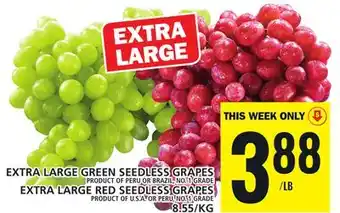 Food Basics Extra large green seedless grapes or extra large red seedless grapes offer