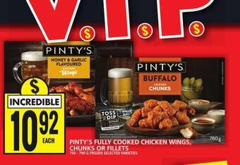 Food Basics Pinty's fully cooked chicken wings, chunks or fillets offer