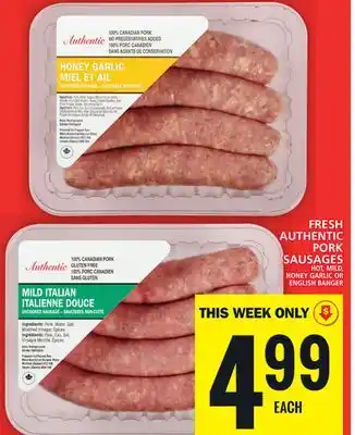 Food Basics Fresh authentic pork sausages offer