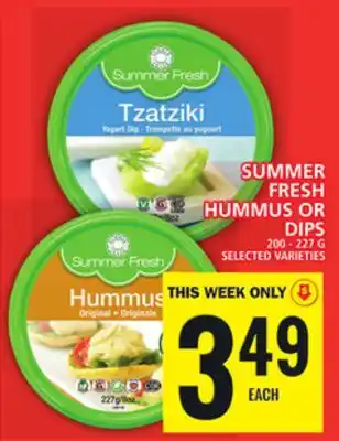 Food Basics Summer fresh hummus or dips offer