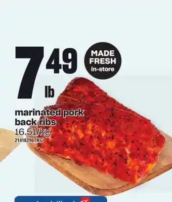 Independent Grocer Marinated pork back ribs offer