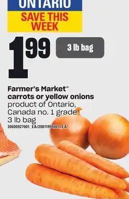 Independent Grocer Farmer's market carrots or yellow onions, 3 lb offer