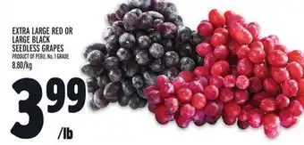 Metro Extra large red or large black seedless grapes offer