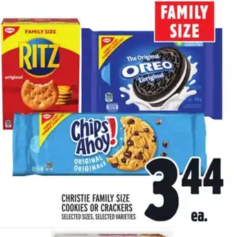 Metro Christie family size cookies or crackers offer