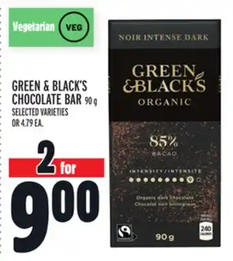 Metro Green & black's chocolate bar offer