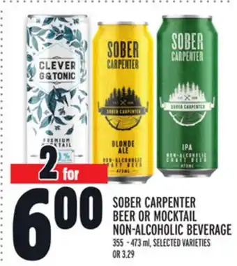 Metro Sober carpenter beer or mocktail non-alcoholic beverage offer
