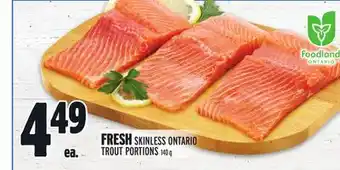 Metro Fresh skinless ontario trout portions offer