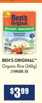 Fortinos Ben's original organic rice offer
