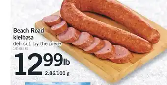 Fortinos Beach road kielbasa, 2.86/100 g offer