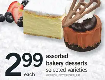 Fortinos Assorted bakery desserts offer