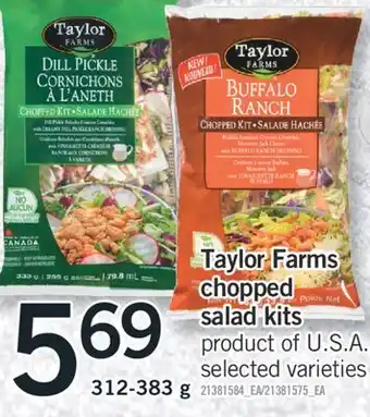 Fortinos Taylor farms chopped salad kit 312-383 g offer