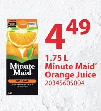Fortinos 1.75 l minute maid orange juice offer