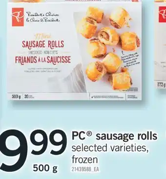 Fortinos Pc sausage rolls, 500 g offer