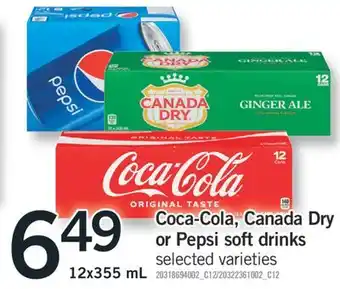 Fortinos Coca-cola, canada dry or pepsi soft drinks offer