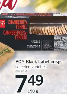 Fortinos Pc black label crisps, 150 g offer