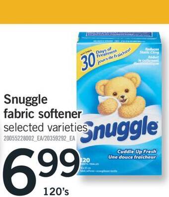 Fortinos Snuggle fabric softener offer