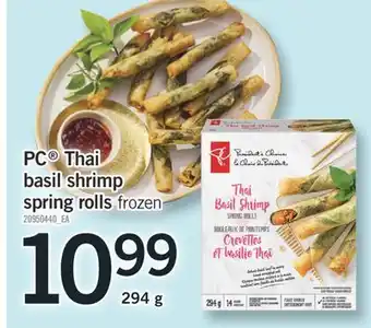 Fortinos Pc thai thai basil shrimp basil shrimp spring rolls offer
