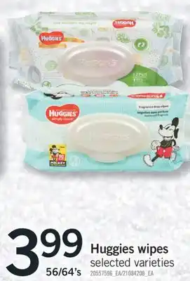 Fortinos Huggies wipes, 56/64's offer