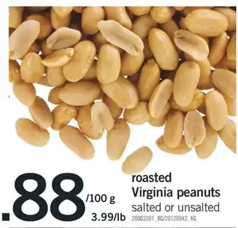 Fortinos Roasted virginia peanuts /100 g offer