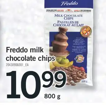 Fortinos Freddo milk chocolate chips, 800 g offer
