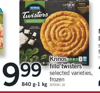 Fortinos Krinos fillo twisters 840 g-1 kg offer