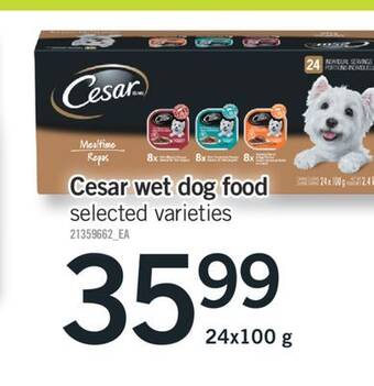 Fortinos Cesar wet dog food, 24x100 g offer