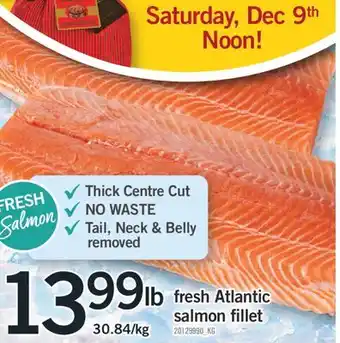 Fortinos Fresh atlantic salmon fillet offer