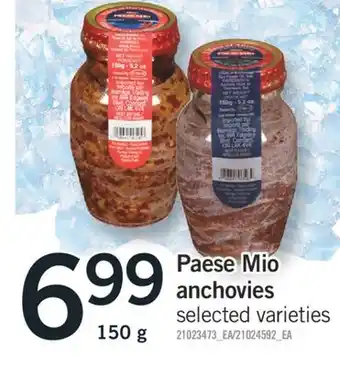 Fortinos Paese mio anchovies, 150g offer