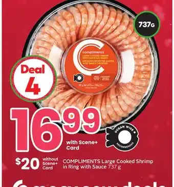 Sobeys Compliments large cooked shrimp in ring with sauce offer