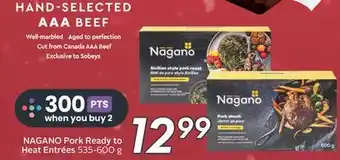 Sobeys Pork ready to heat entrées offer