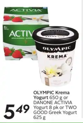 Sobeys Olympic krema yogurt offer