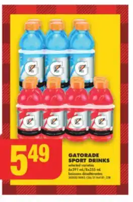 No Frills Gatorade sport drinks, 6x591 ml/8x355 ml offer
