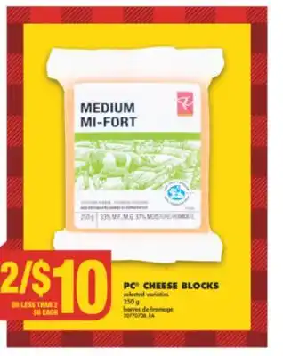 No Frills Pc cheese blocks, 250 g offer
