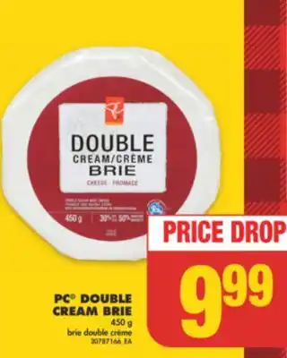 No Frills Pc double cream brie, 450 g offer