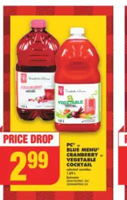 No Frills Pc or blue menu cranberry or vegetable cocktail, 1.89 l offer