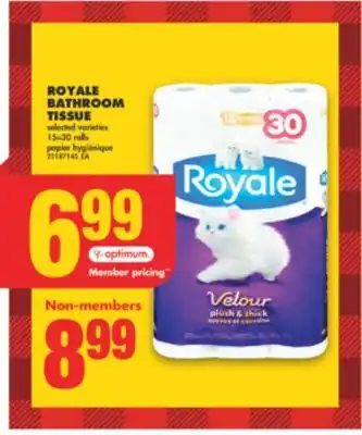 No Frills Royale bathroom tissue, 15=30 rolls offer