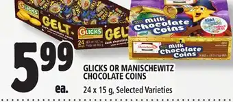 Metro Glicks or manischewitz chocolate coins offer