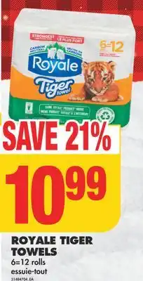 No Frills Royale tiger towels, 6=12 rolls offer
