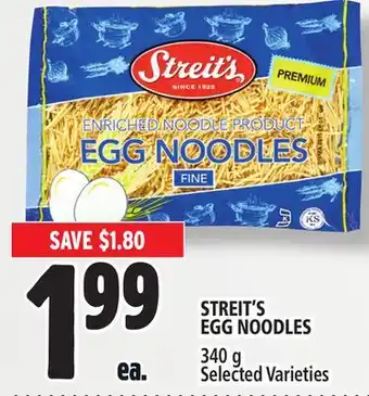 Metro Streit's egg noodles offer